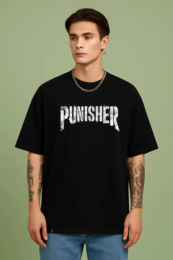 Punisher - Black Cotton Men's T-shirt