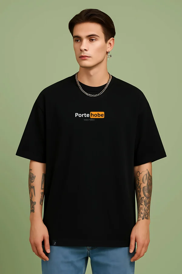 Porte Hobe- Black Cotton Men's T-shirt