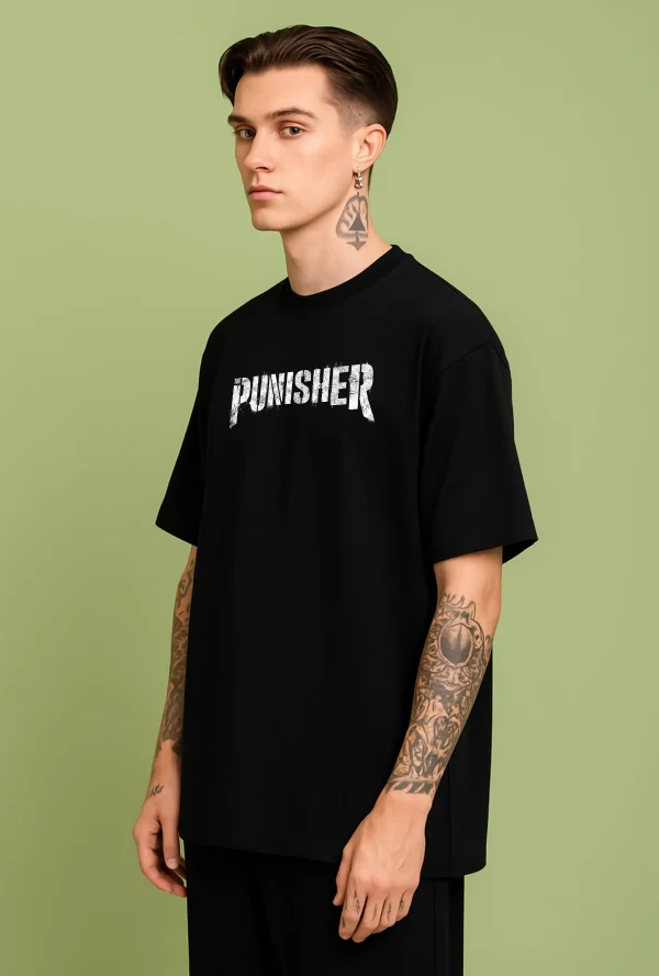 Punisher - Black Cotton Men's T-shirt