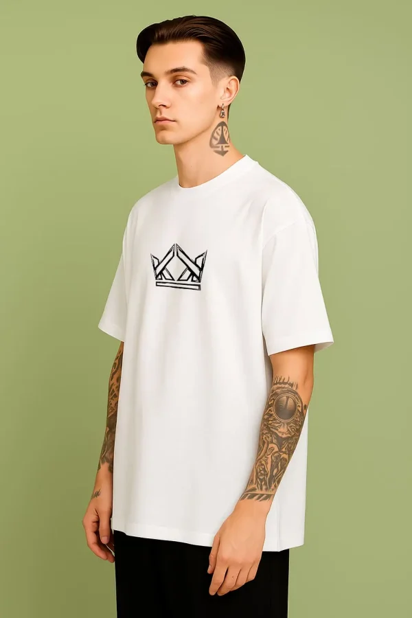 2 King - White Cotton Men's T-shirt
