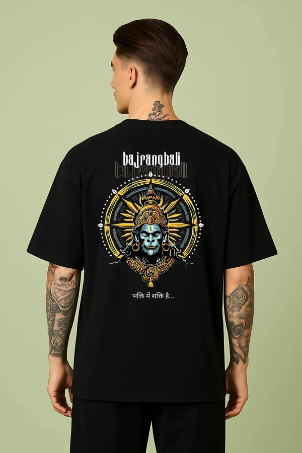 Hanuman - Black Cotton Men's T-shirt