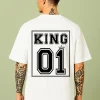 3 King - White Cotton Men's T-shirt