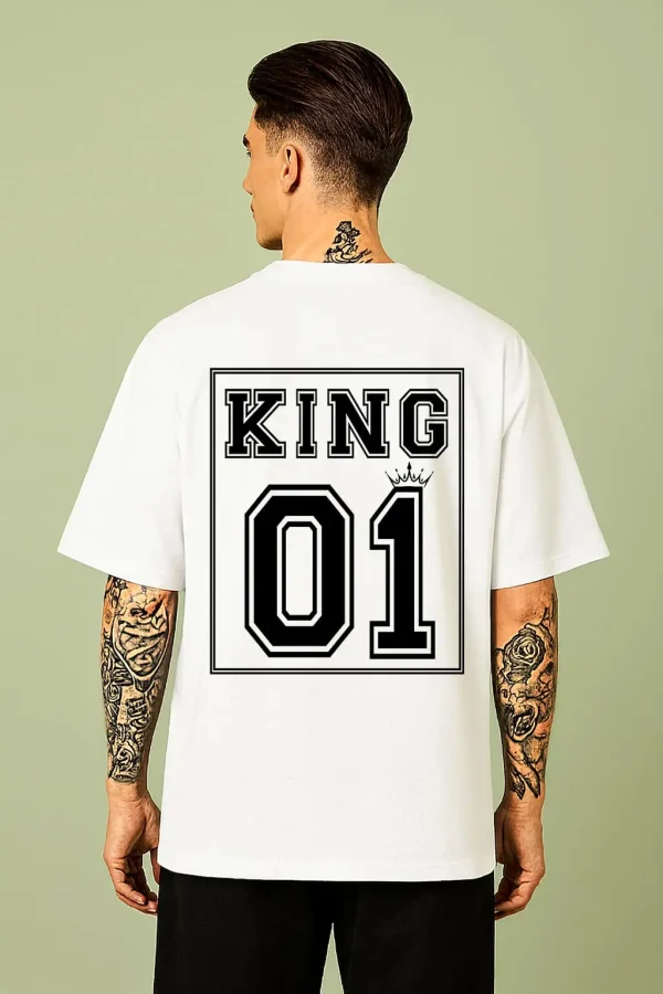 3 King - White Cotton Men's T-shirt