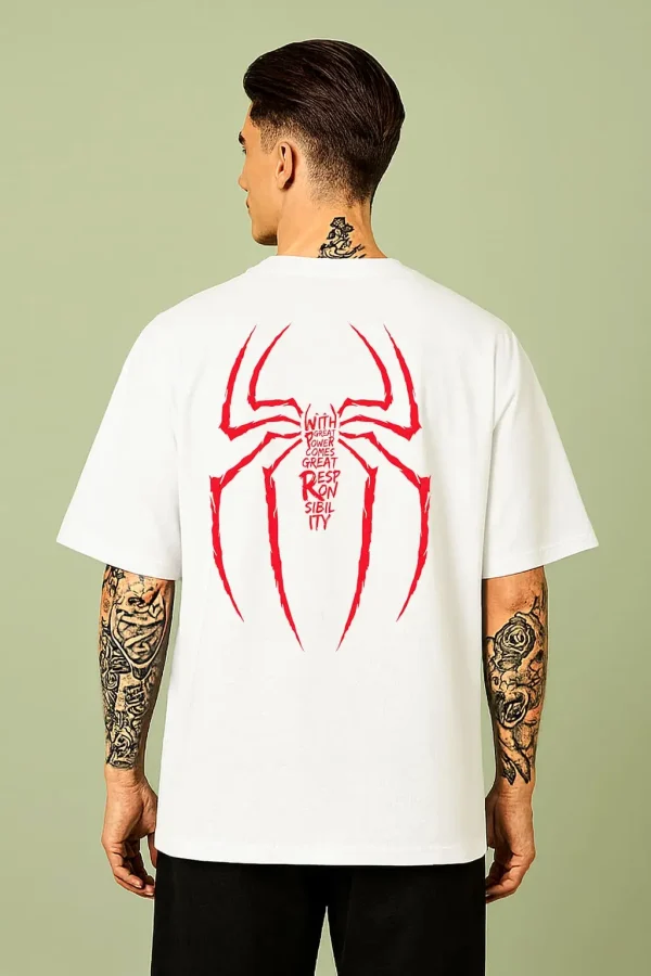 Spider Man - White Cotton Men's T-shirt
