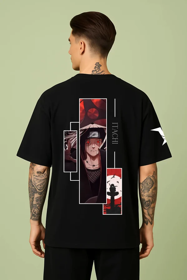 3 Itachi- Black Cotton Men's T-shirt