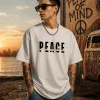 Peace - White Cotton Men's T-shirt