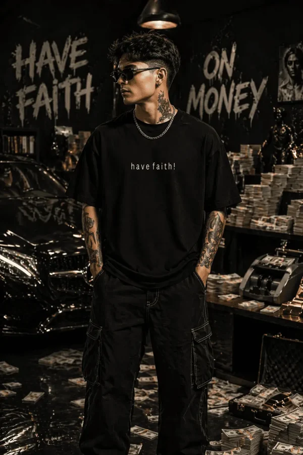 Have Faith- Black Cotton Men's T-shirt