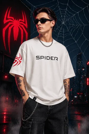 Spider Man - White Cotton Men's T-shirt