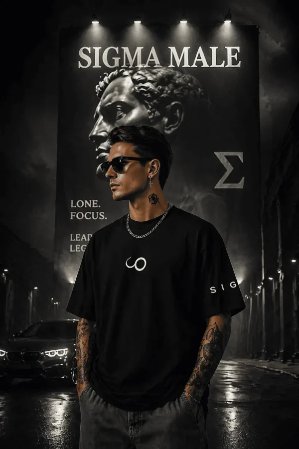 Sigma- Black Cotton Men's T-shirt