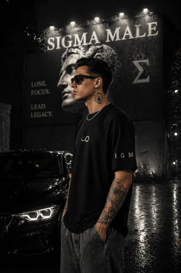 Sigma- Black Cotton Men's T-shirt