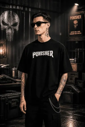 Punisher - Black Cotton Men's T-shirt