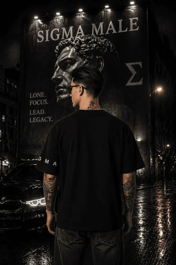 Sigma- Black Cotton Men's T-shirt