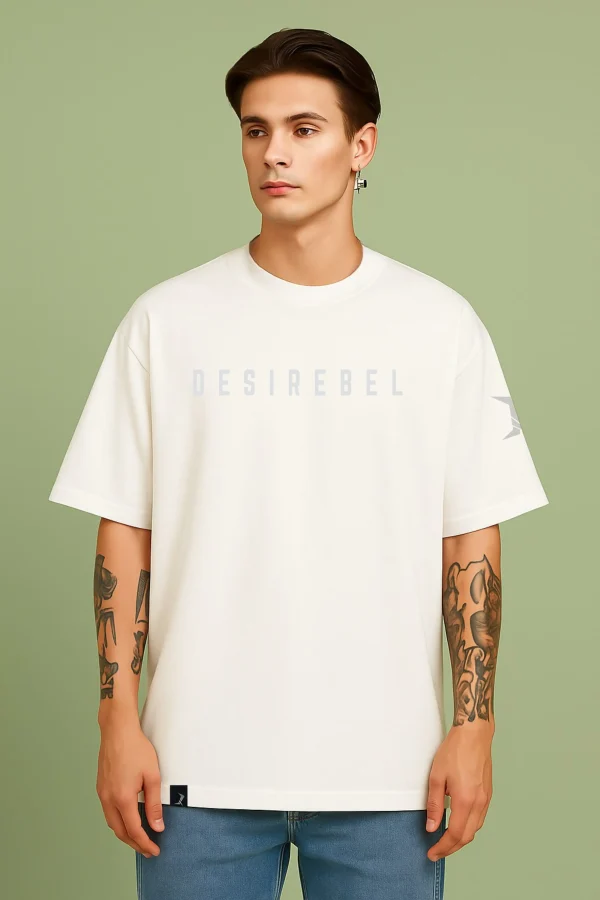 1 Desi Rebel - White Cotton Men's T-shirt