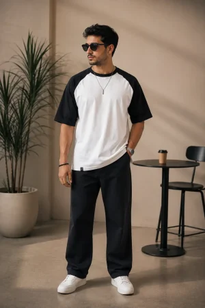 Alpha - Black & White Cotton Men's T-shirt