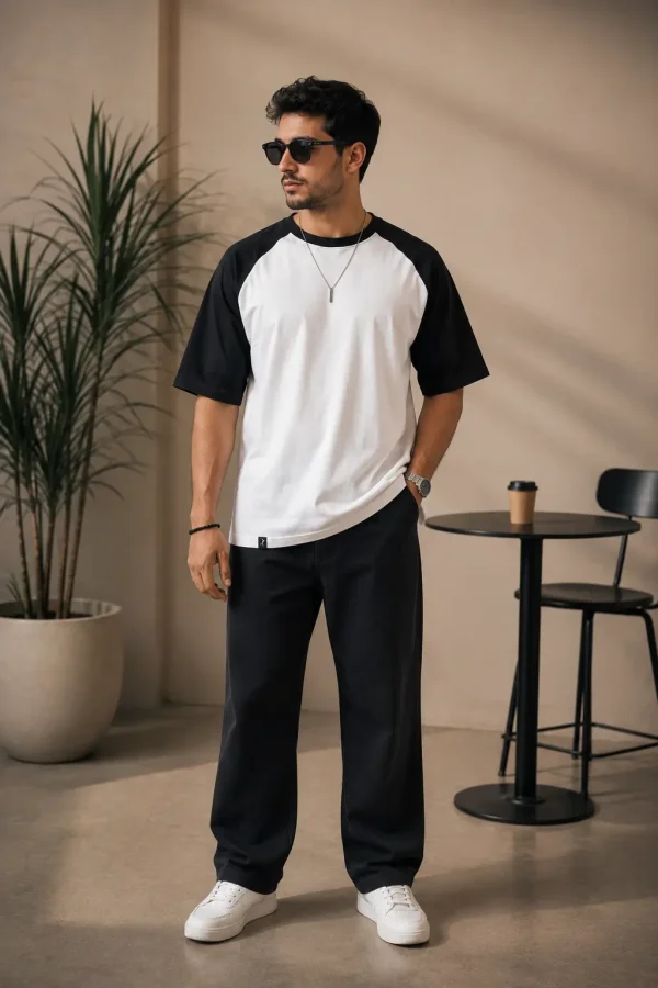 Alpha - Black & White Cotton Men's T-shirt