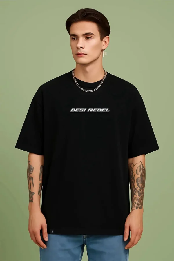 2 Desi Rebel - Black Cotton Men's T-shirt