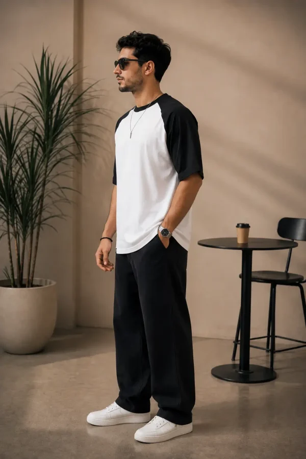 Alpha - Black & White Cotton Men's T-shirt