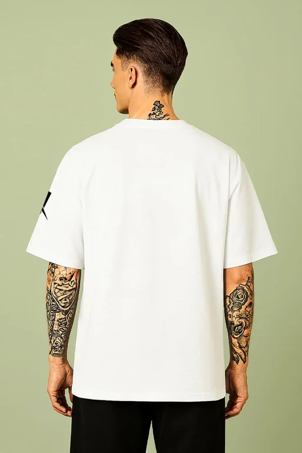 3 Round Neck - Desi Rebel - White Cotton Men's T-shirt