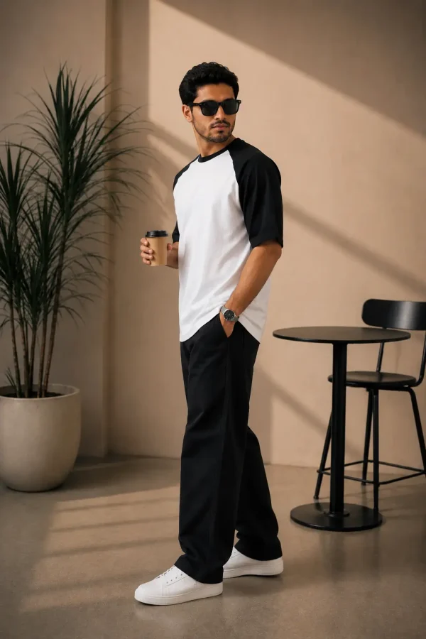 Alpha - Black & White Cotton Men's T-shirt