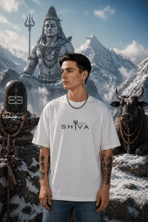 A Shiva - White Cotton Men's T-shirt