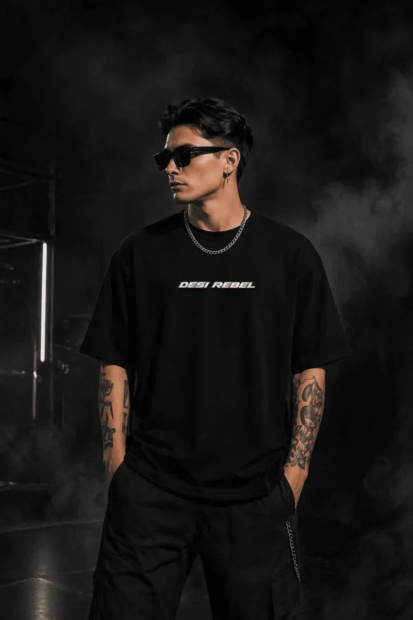 A Desi Rebel - Black Cotton Men's T-shirt