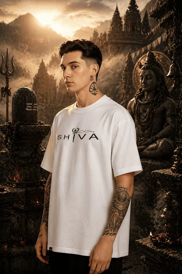 Shiva - White Cotton Men's T-shirt