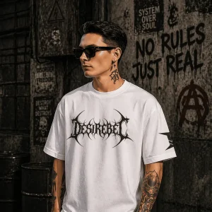 Desi Rebel - Spike - White Cotton Men's T-shirt