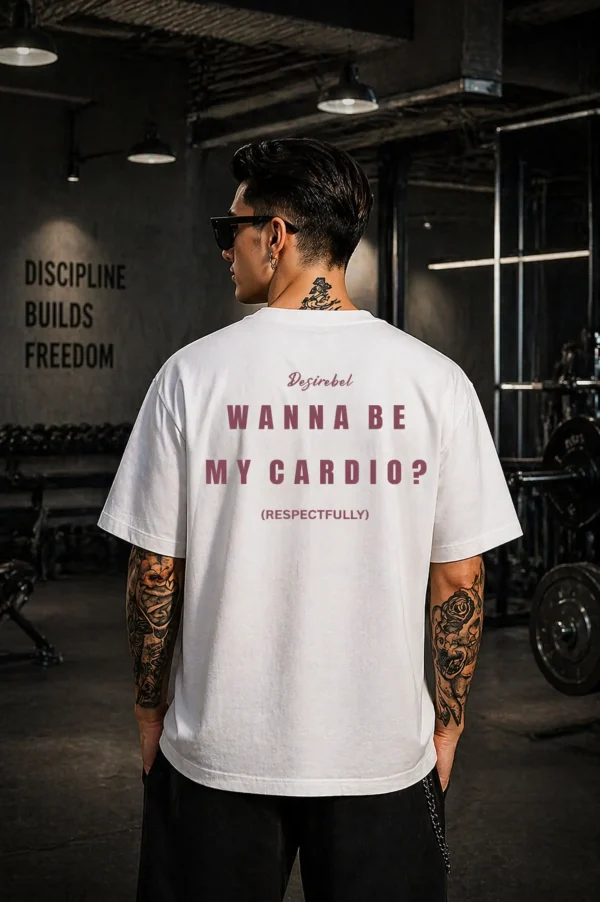 B Cardio - White Cotton Men's T-shirt