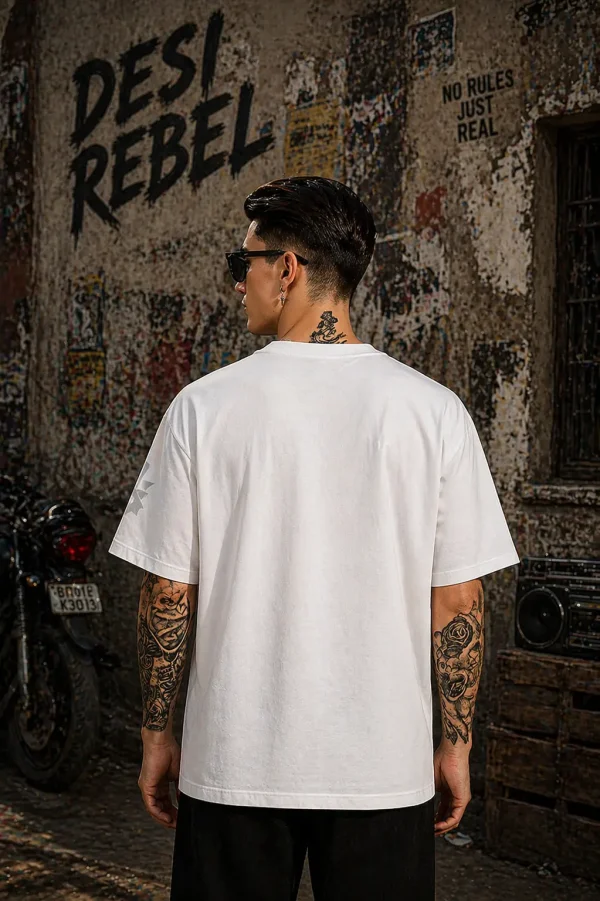 ChatGPT Image Apr 24, 2026, 06_41_15 PM Desi Rebel - White Cotton Men's T-shirt