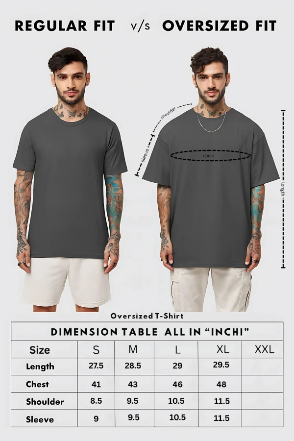 size chart Desi Rebel - White Cotton Men's T-shirt