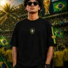 Brazil - Black & Yellow Cotton Men's T-shirt