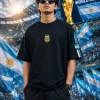 Messi - Black & Blue Cotton Men's T-shirt