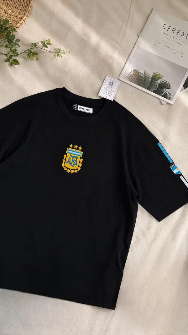Messi - Black & Blue Cotton Men's T-shirt